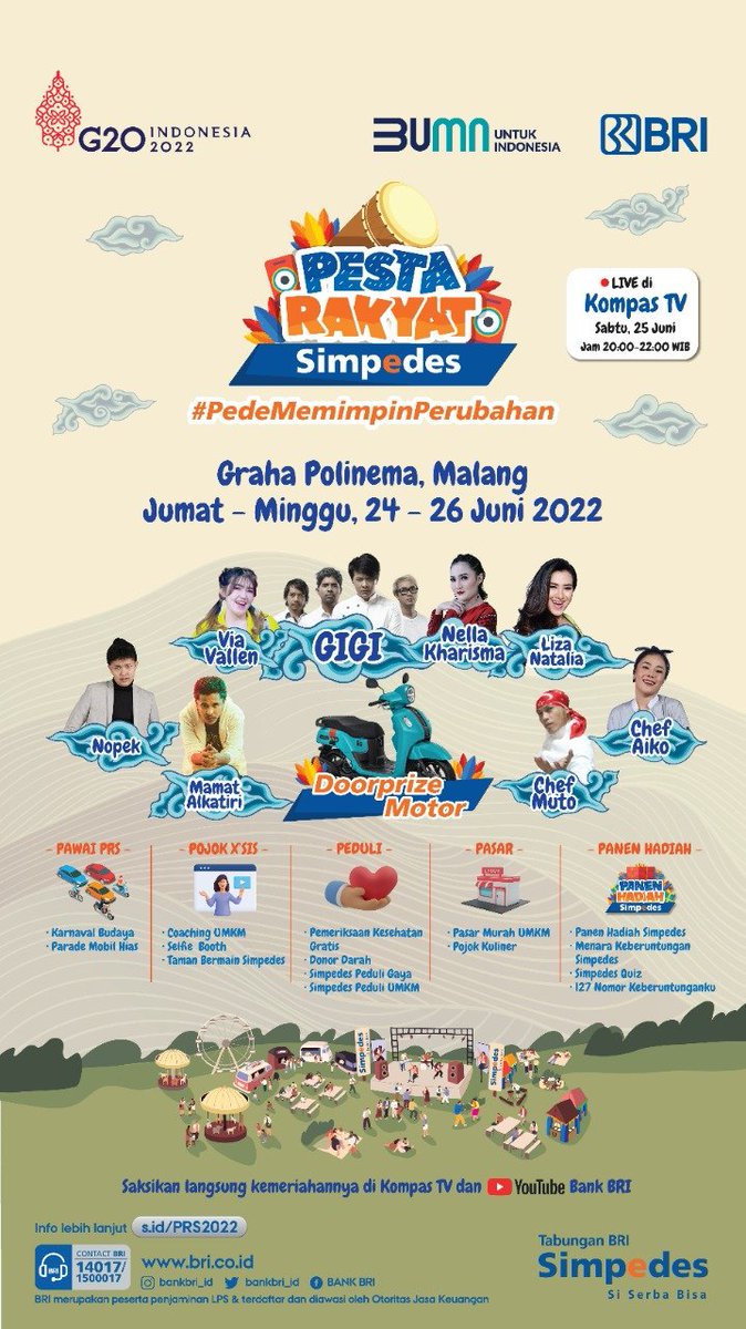delqima's tweet photo. jangan sampai kelewatan acara #PestaRakyatSimpedes2022 guys! catet tanggalnya 😍 24-26 juni di graha polinema malang https://t.co/7YjNobzQKx