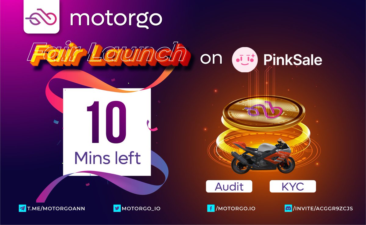 🌟10 MINS LEFT 🌟

✅ PinkSale Link: pinksale.finance/launchpad/0x22…
✅ Softcap: 200 BNB 
⏳Duration: 14:00 UTC June 25th - 14:00 UTC June 30th
✅ Pancake listing: 30 minutes after Fair Launch ends
✅ Contract: 0x3b6AbCe8DecF3d7C195f41Cb68078433406baD35