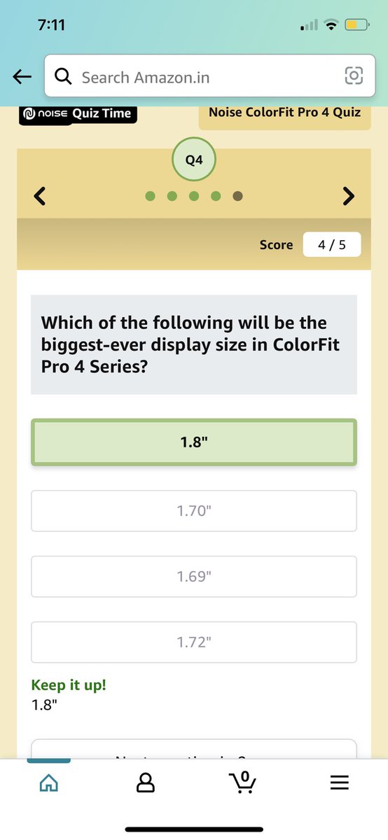 Evin_Blank's tweet photo. I played this interesting Quiz on Amazon https://t.co/cuYqren7ej #Amazon #amazonIN #NoiseColorFitPro4 https://t.co/5x2edkUcbk