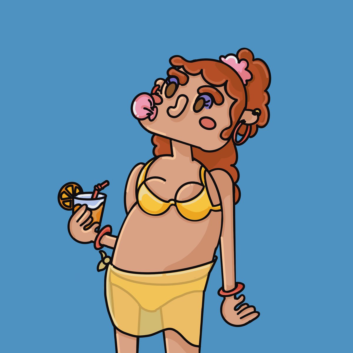 Say hello to Brenda!! She's Regina George from the pool. All the guys look at her but not for long because she has a very bad temper!! If you bring an ugly bikini to the pool, she'll let you know!! 💅🏻💅🏻. #NFTs   #NFTGiveaway   #NFTCommunity   #Cryptocurency   #Crypto