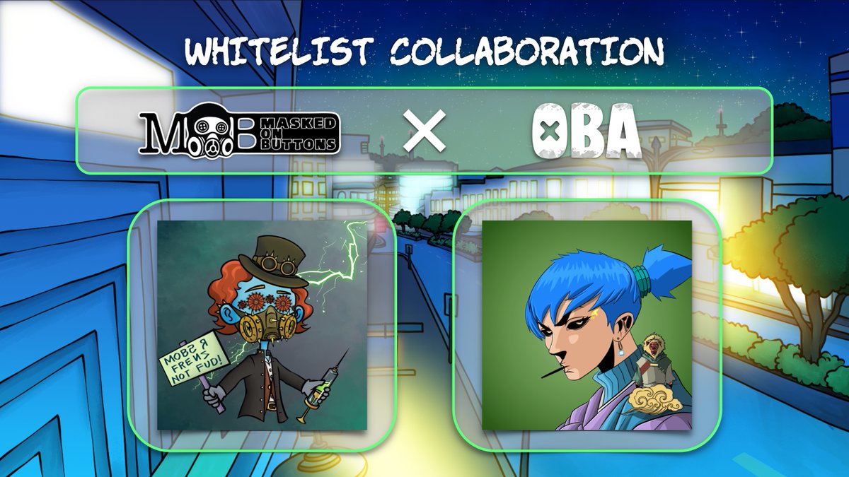 MaskedOnButtons's tweet photo. Masked On Buttons x OBA CNFT

@ObaCnft is sharing 3 WL spots to the MOB fam! 🥳

To join:
✅ Like and Retweet
✅ Follow @ObaCnft and @MaskedOnButtons
✅ Tag 3 friends

48hrs! 🍀

#NFTGiveaway #CNFT #NFT #Cardano https://t.co/mPouQZXmHG