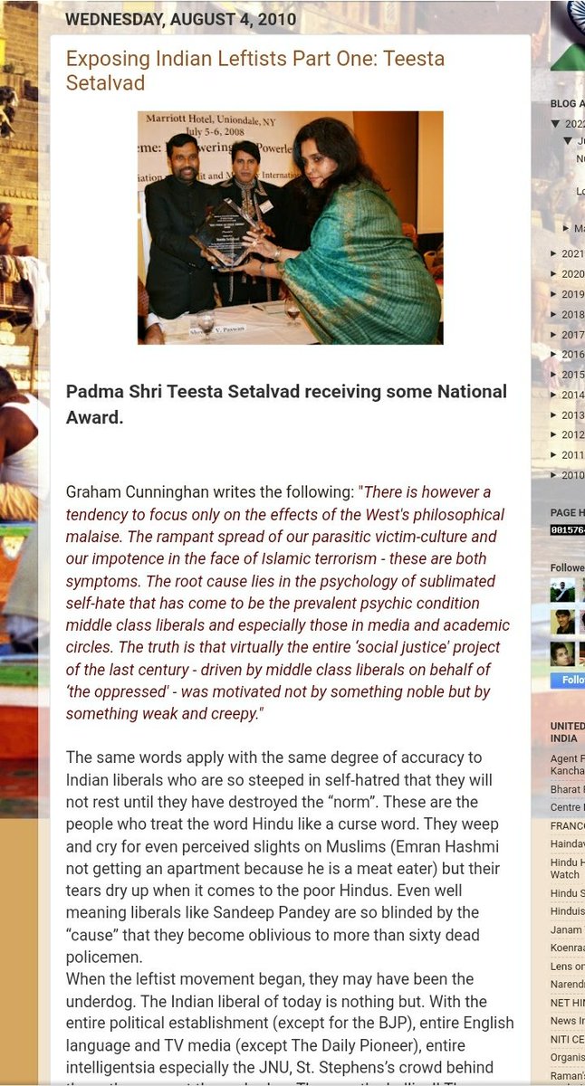 Saffron_Bros's tweet photo. @ippatel Congress conferred Padma Shri  on her for her anti-national activities.
Happy that justice being done finally.
तीस्ता जावेद सीतलवाड़ को उनकी राष्ट्र विरोधी गतिविधियों के लिए कांग्रेस द्वारा पद्म श्री से सम्मानित किया गया था।
खुशी है कि आखिरकार न्याय हो रहा है। https://t.co/FHnJ3BsTI2