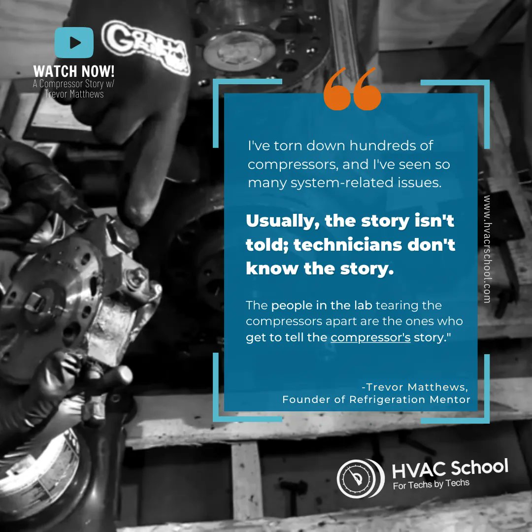 HVACRSchool's tweet photo. Trevor Matthews gave a symposium presentation all about learning a compressor’s story. You can watch his class on our YouTube channel.
#hvacr #refrigeration #hvacrtraining #refrigerationmentor https://t.co/0CAt5HC3ER
