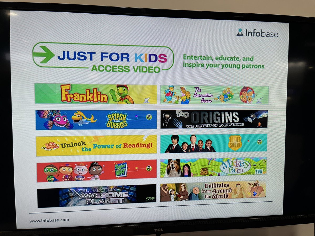 yabooksandmore's tweet image. Stop by @InfobaseInc (#2404) and let us show you our AWESOME streaming video for all ages for #futurereadylibs #publibs #academiclibs !! #alac2022