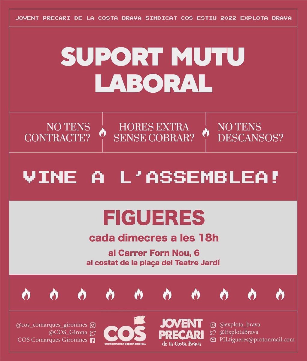 🔵 Neix el Suport Mutu Laboral de Figueres i Sant Feliu de Guíxols! 

☀️ Les assemblees laborals que posem en marxa a partir d’aquesta setmana que ve volen ser una nova eina pel jovent treballador empordanès.