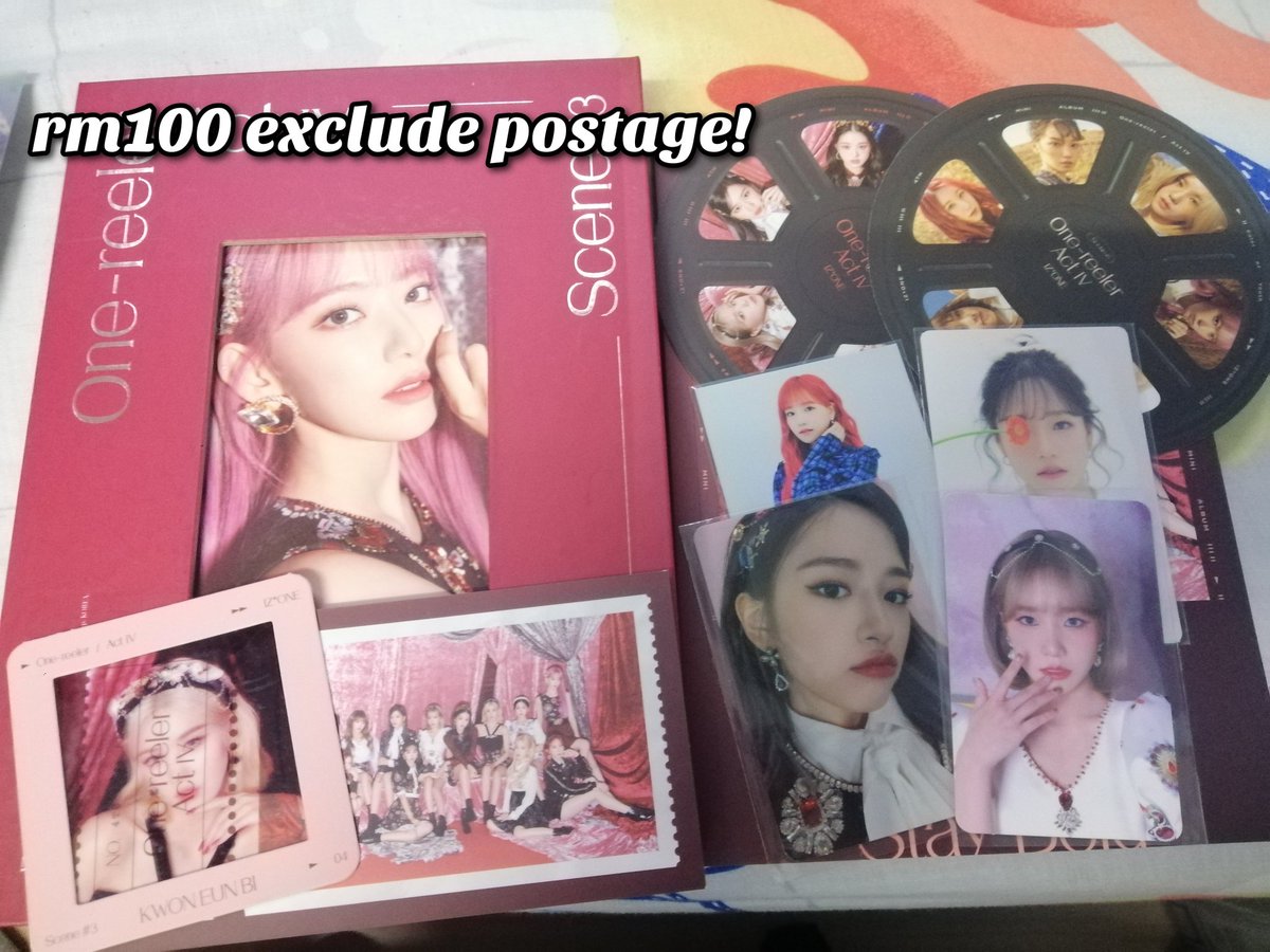 jjoyulsimp's tweet photo. [WTS] IZ*ONE ONEIRIC DIARY, ONE REELER ALBUM!
✨ everything is in good condition!
✨ postage depends on postcode
✨ feel free to dm me for any questions!
✨ All album includes cd!
✨ Each album will get a folded poster!

#pasarizone @spaceship_izone @IZtrade_msia @pasarjoyuri https://t.co/q2iGIRhKYq