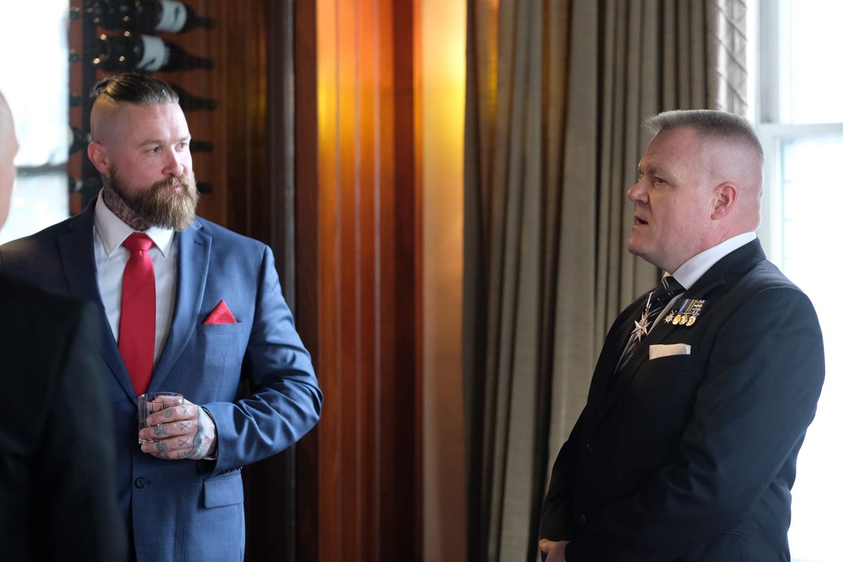 AdamKSTJ's tweet photo. Had the honour of joining a friend @jburgoin for his 40th Birthday celebration at the #HamiltonClub a couple weeks ago along with @SJAOntario Past Commissioner @wilder_drew. TKS for photo’s La Capitaine #MostInterestingMan 🙏🏼😉✊🏼 https://t.co/aSqib6Zi14