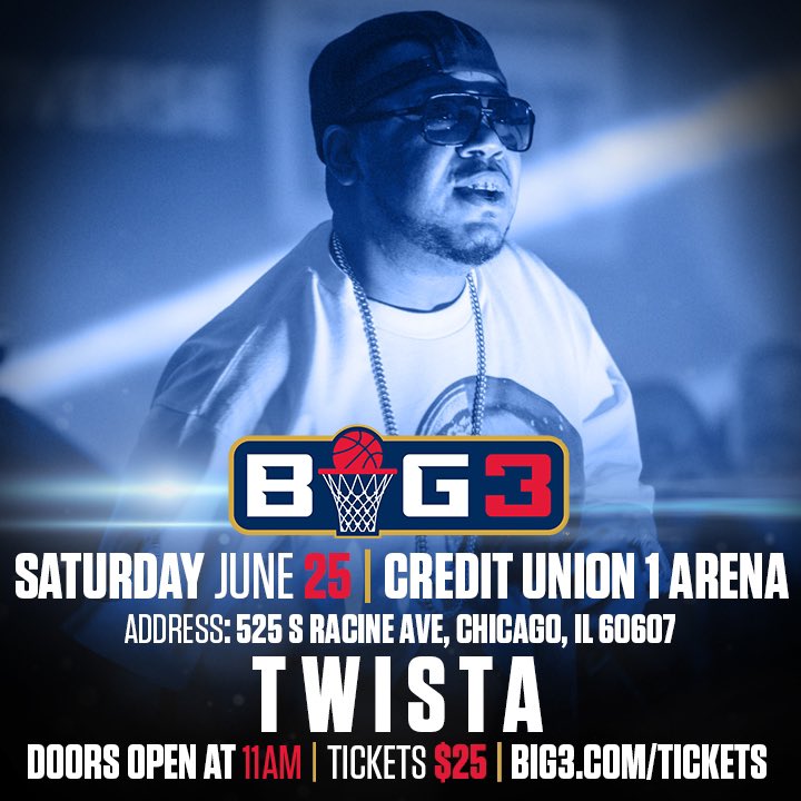 Don’t miss the @TWISTAgmg performance at today’s BIG3 event in Chicago! Tickets still available: big3.com/tickets