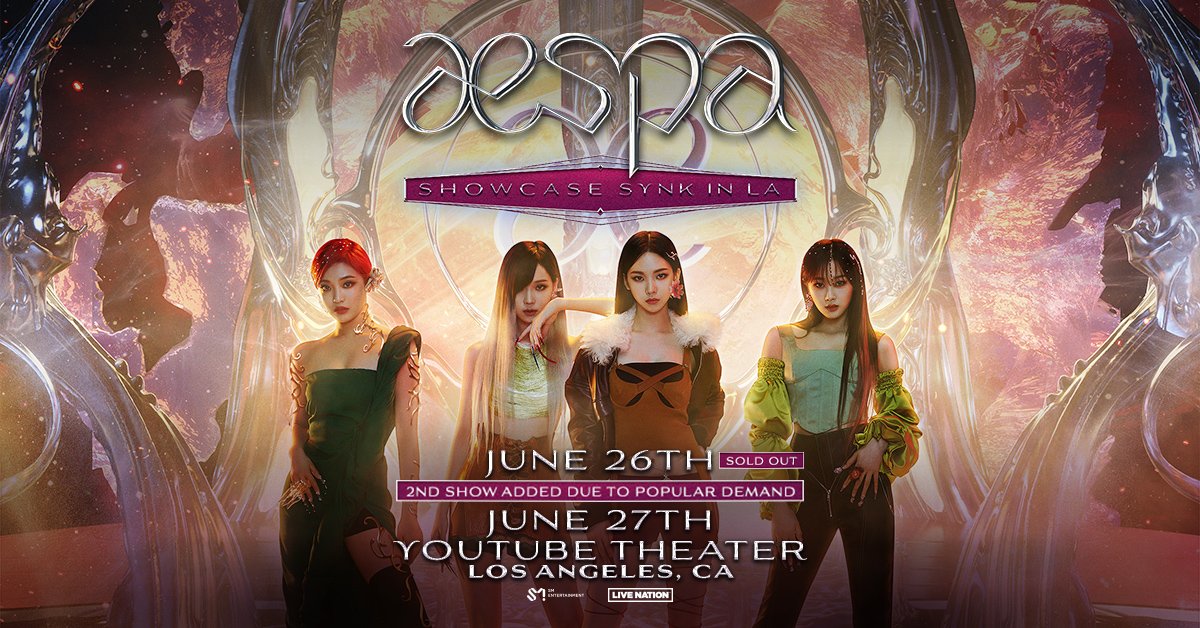 ae_schedule's tweet photo. Daily Schedule
2022.06.26 (Sun)

📍 aespa Showcase SYNK in LA (1st Show)

#aespa #에스파 @aespa_official https://t.co/mCFsPtmG6S