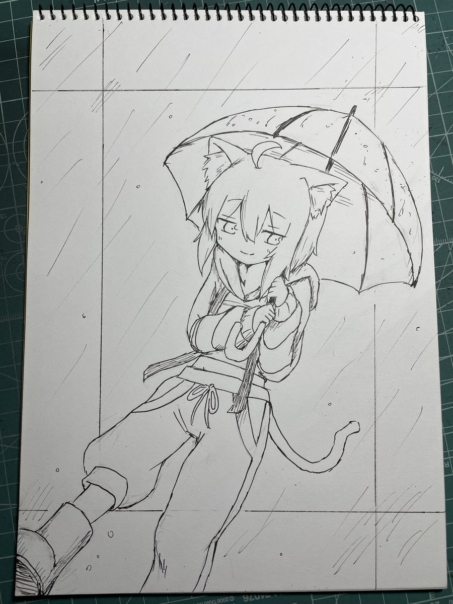 #ホロメンワンドロ625
#絵かゆ
お題「雨」
おかゆんの梅雨ライブ見ながら😌 