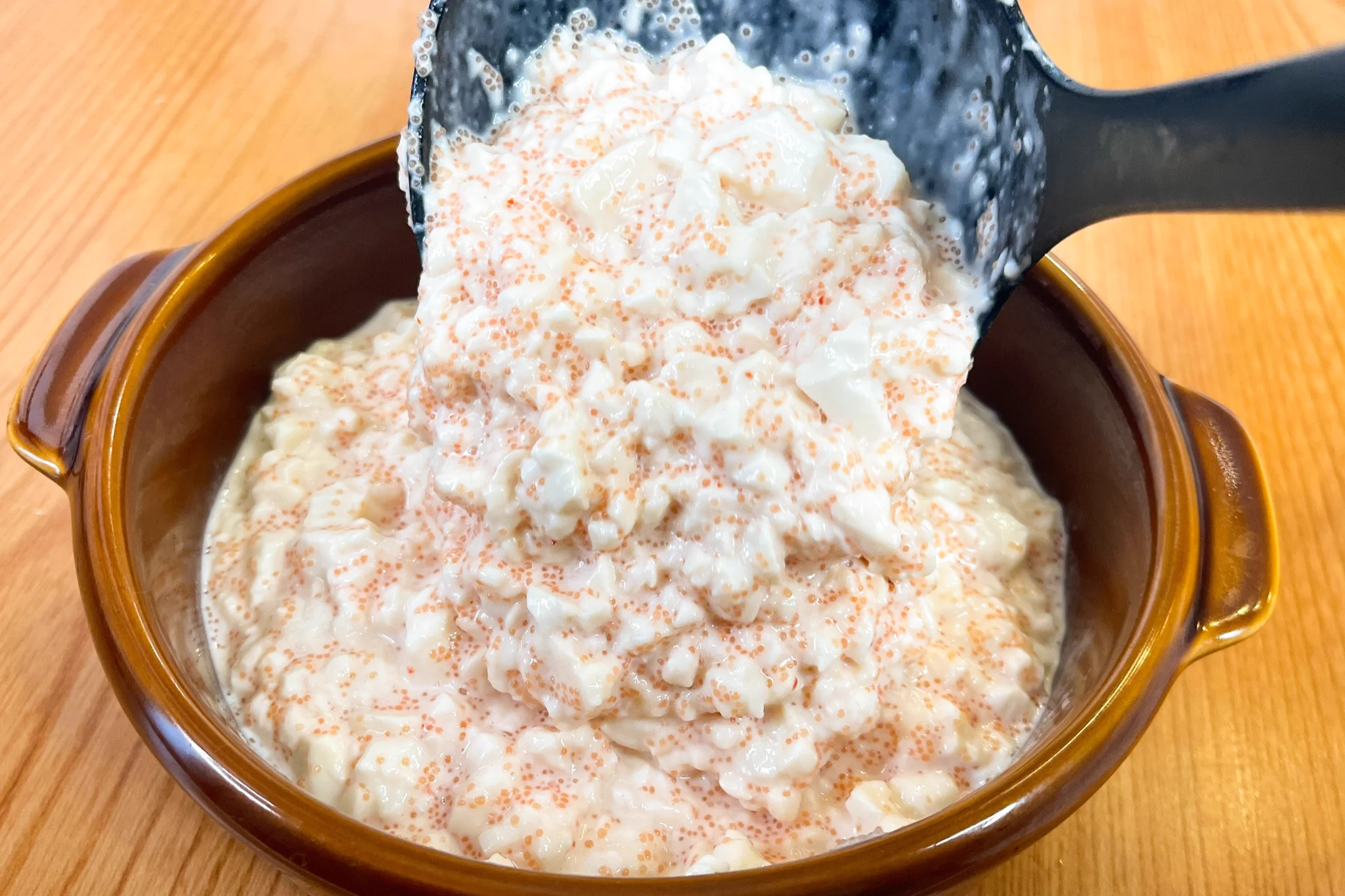 豆腐でヘルシーな仕上がりに！明太チーズ豆腐グラタン。