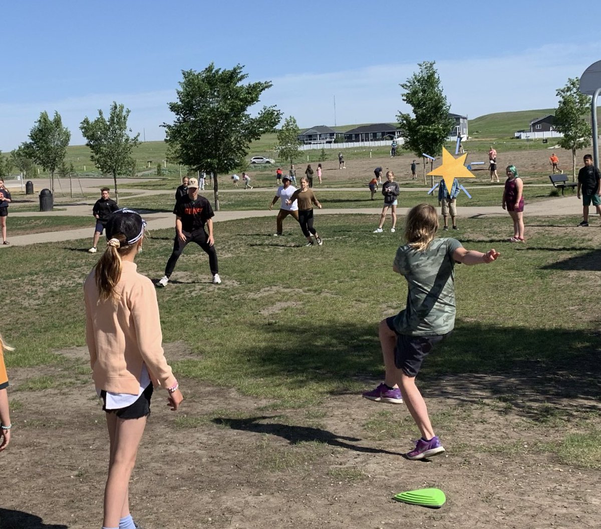 Thank you to the <a href="/swiftcurrent57s/">Swift Current 57's</a> for visiting <a href="/we_areallsaints/">All Saints Catholic</a> school. Big shout out to Logan#11 for playing kick ball with our class! Good luck with the rest of your season!#go57 #playball #summer