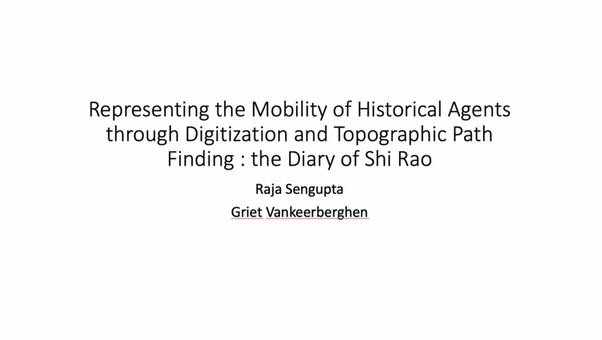 DigiOrientalist's tweet photo. 📢📢📢
Change of schedule! Next talk is by Griet Vankeerberghen and Raja Sengupta @mcgillu "Representing the Mobility of Historical Agents through Digitization and Topographic Path Finding: the Diary of Shi Rao (d. 10 BCE)"
#mapping #DH #Digitalinpractice #Chinese https://t.co/LSRhxS8tES