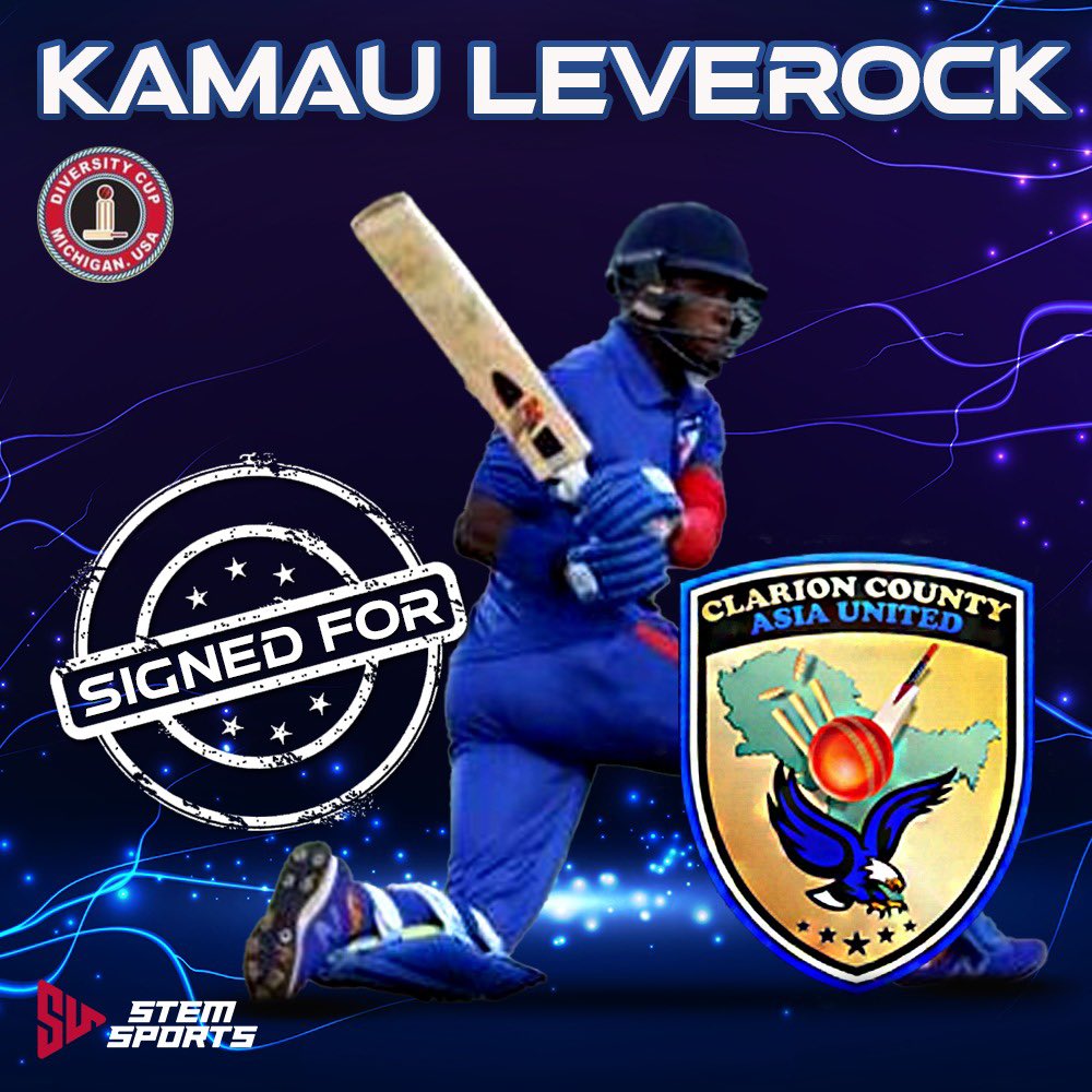 Stemsports1's tweet photo. Deal Announcement - Kamau Leverock will play for Clarion County Eagles in the Diversity Cup!

@KLeverock_22 

#Cricket #USA #DiversityCup #Allrounder #KL22 #OneTeamOneDream #StemSports https://t.co/8Tg9nCE9Lv