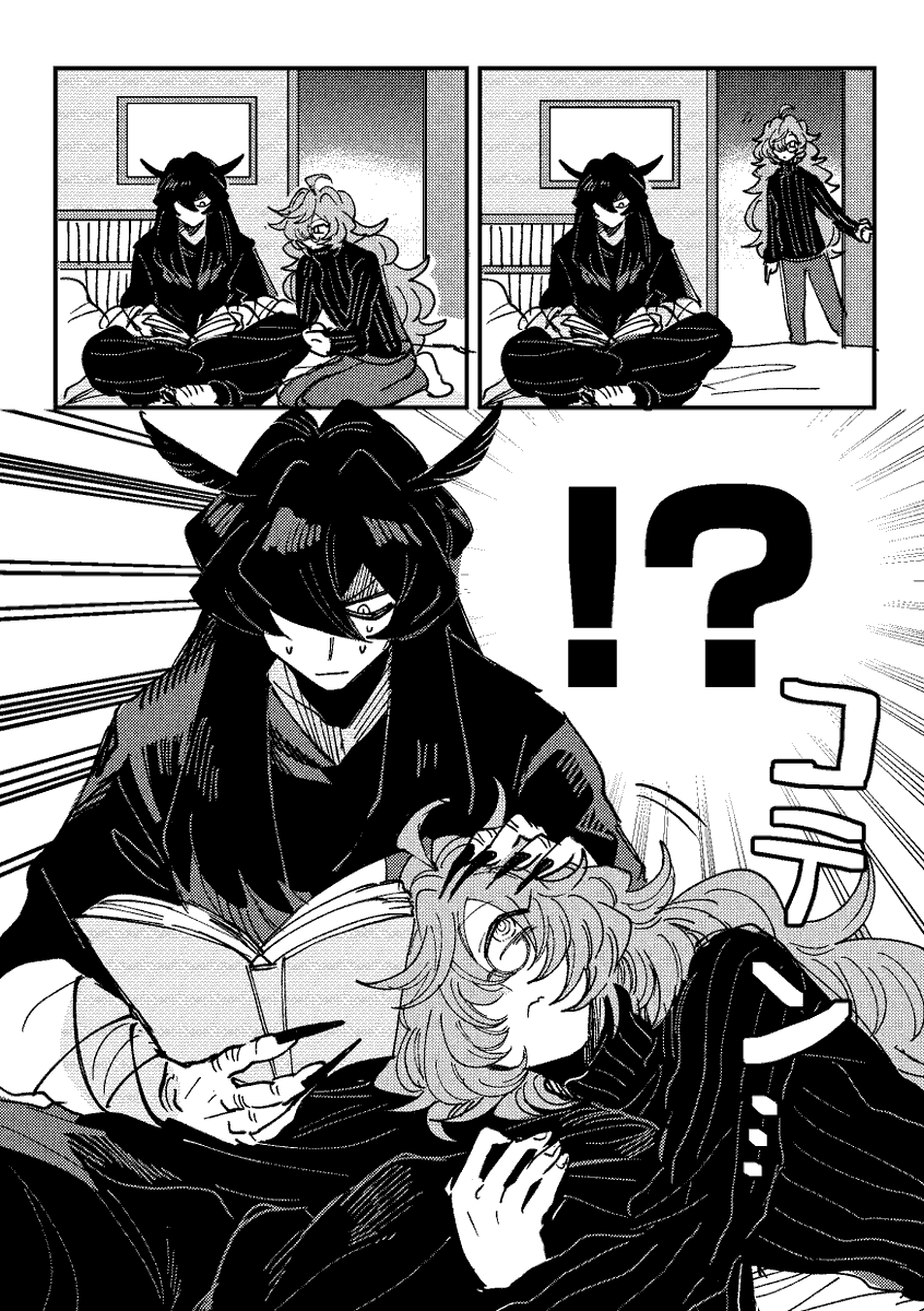 #ヌマワンドロチャレンジ
33回目「手につかない」
「(全く内容が頭に入ってこないが……!???!)」
の図です。マクベス・ファンブラーを猫だと思っている日だったので描いてしまったが許されますか?許して。#さゆいら