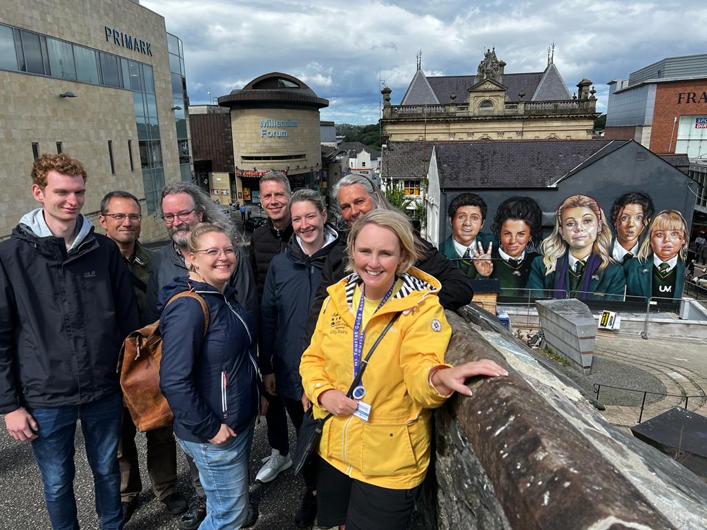 german media meet real live Derry Girl Charlene McCrossan <a href="/CityToursDerry/">Mc Crossan City Tours</a> <a href="/Derryvisitor/">Visit Derry</a> <a href="/DiscoverNI/">Northern Ireland</a> <a href="/NITouristBoard/">Tourism NI</a> <a href="/EntdeckeIrland/">Entdecke Irland</a>