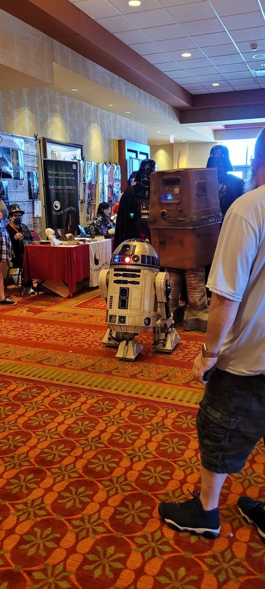 AMWilsonWriter's tweet photo. The #StarWars parade started by our table at #SoonerCon. #AuthorLife https://t.co/cgodvWLIgO