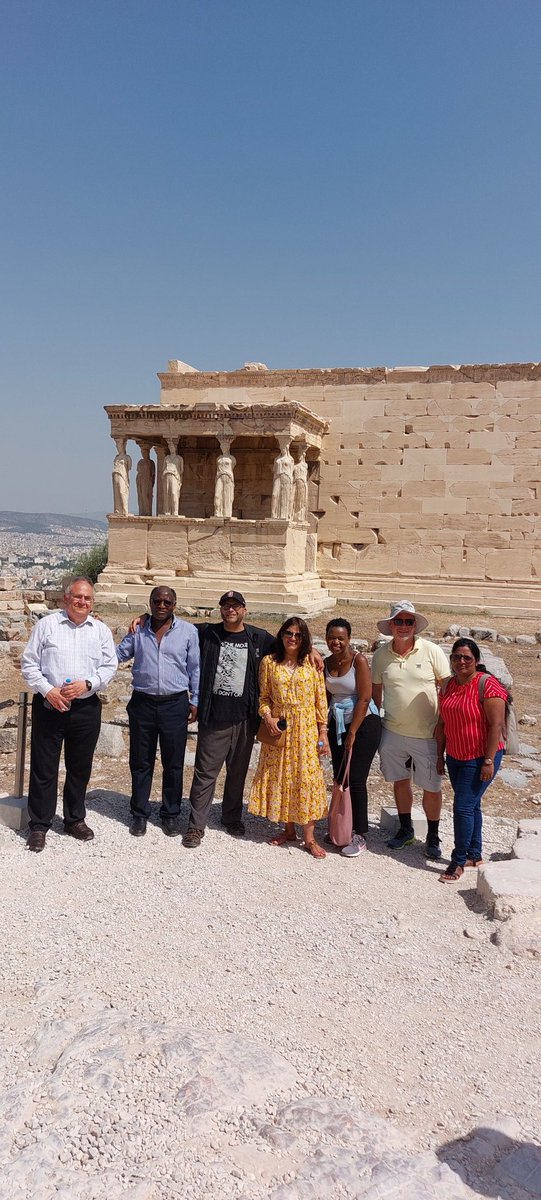 gbutrous's tweet image. Some cultural moments with colleagues during #PVRI2022 conference.  In front of The #Erechtheion the most sacred part of the #Acropolis with its famous caryatids statues. @pvri #pvri