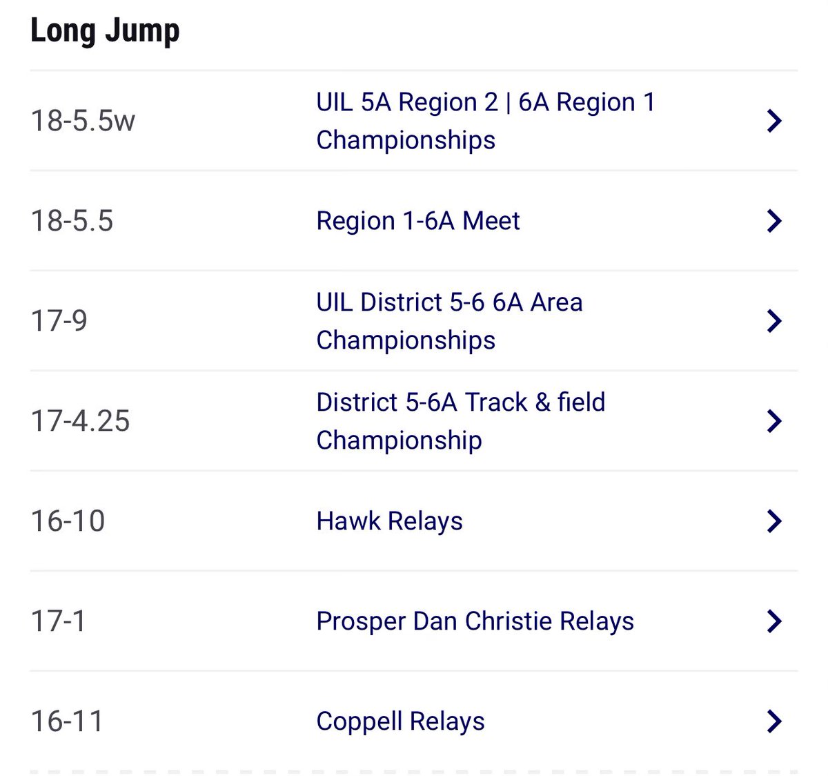 This has been a awesome season with so much growth with my long jump . This is the progression from 2021 track season and 2022 track season .