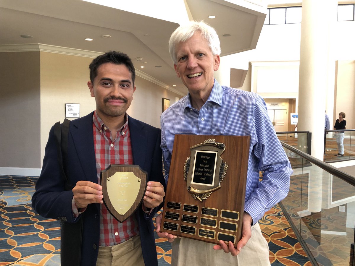 TimKalich's tweet image. Gerard Edic won the top award for general news story for multi-day newspapers in the Mississippi Press Association’s contest. Nice parting honor for Gerard’s hard work at the Commonwealth. He starts graduate school in August. Proud of him.