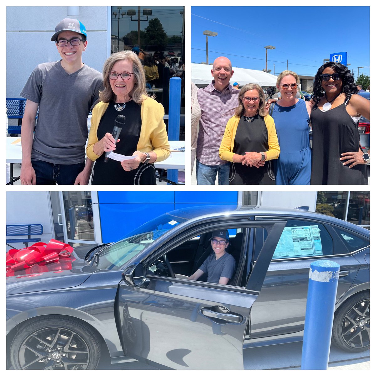 Congratulations Drew for winning a brand new Honda Civic! Perfect attendance pays off! SO to Sandy &amp; The Bill Pearce Honda family for the donation 14 years in a row!