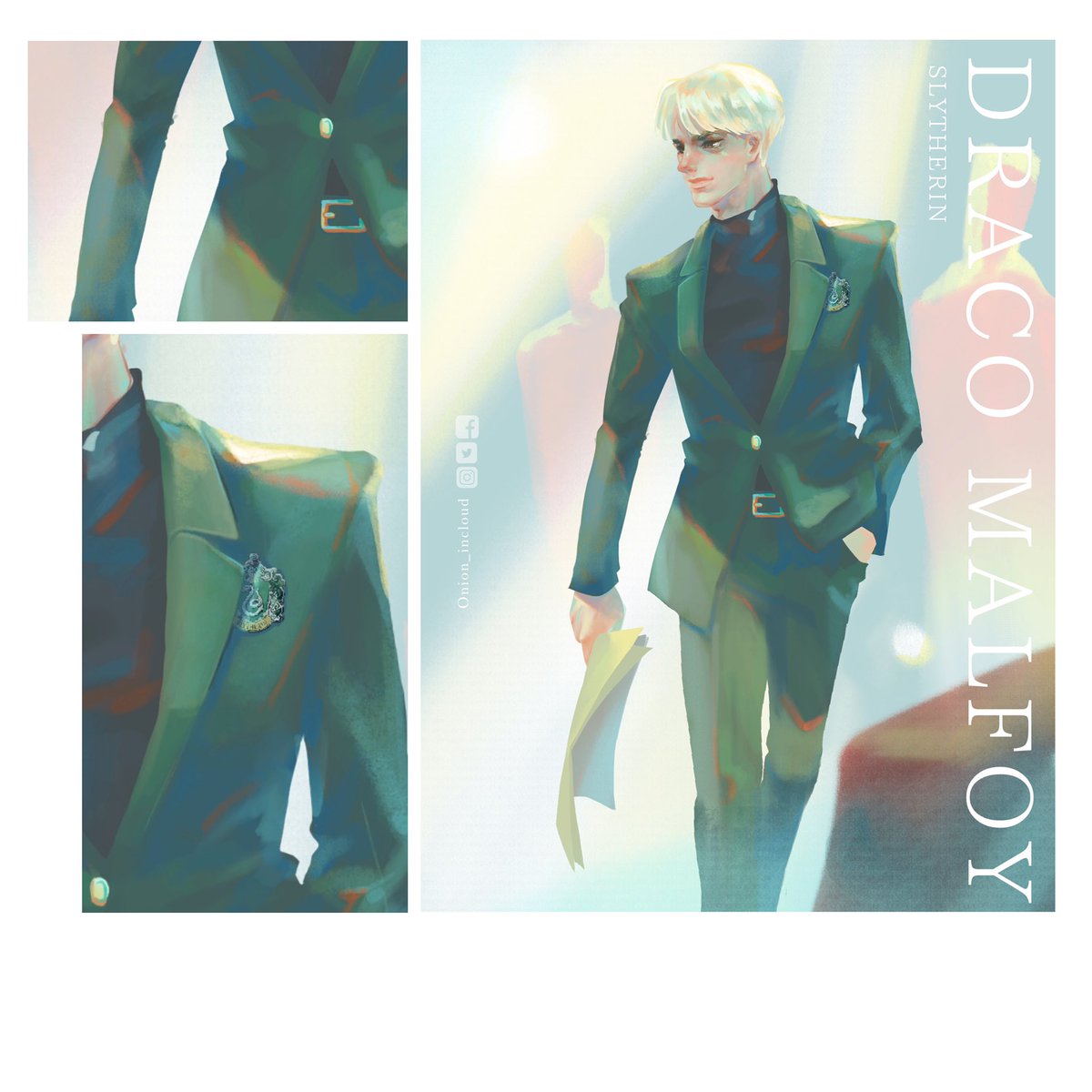 Slytherin in suit 
#HarryPotter #slytherinhouse #dracomalfoy #Fanarts #painting