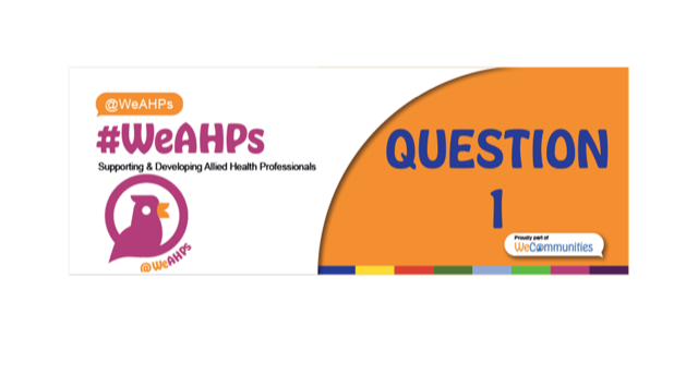 Q1:  How much of a priority is maintaining a healthy lifestyle to you, including a healthy diet and physical activity? – tell us why! 

Use the tag #WeAHPs in your responses
