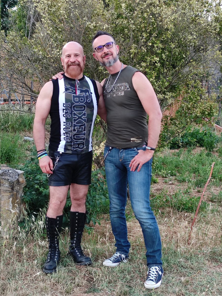 LeatherCode's tweet photo. Not #pride today but we have #queerweek
#leather #fetish #gaycouple #mrleatheritalia2017 #boots #laceupboots #summer #disco #queernight https://t.co/eqdt6rA8nj