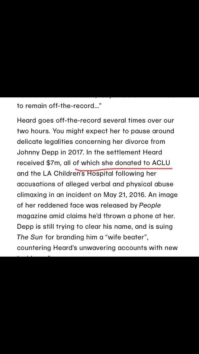 danblock4's tweet photo. This legendary journalist wrote an article where she stated AH HAD DONATED all of her settlement to charity. AH lied right to her dumbass face and she’s still hopelessly in love. Pathetic.

(Excerpt from Barlow’s Wonderland article. Warning: it’ll make you vomit) https://t.co/ND6YeviZ5g