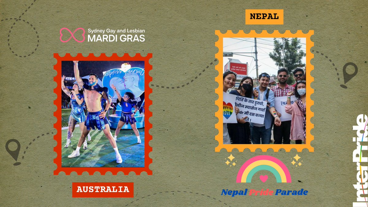 InterPride's tweet photo. Do you know "How to Pride" worldwide? #InterPride is spotlighting member #Pride organizations, #SydneyGayandLesbianMardiGras & #NepalPrideParade! The #LGBTQIA+ community is being supported in #Australia & #Nepal!
#Sydney #LGBTQIAPlus #HowToPride @sydneymardigras @PrideParadeNp https://t.co/AYqlytt5ly