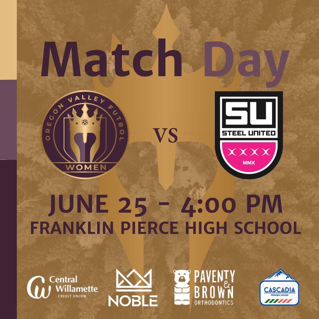 👑MATCH DAY: STEEL UNITED👑

The ladies are up in Tacoma getting ready to take on <a href="/SteelUnitedWA/">Steel United WA</a> at 4 pm!

#forthevalley #buildingbridges #twotownsoneclub #playersfirst #OVFFutbolQueens #oregon #corvallisoregon #albanyoregon #salemoregon #soccer #futbol