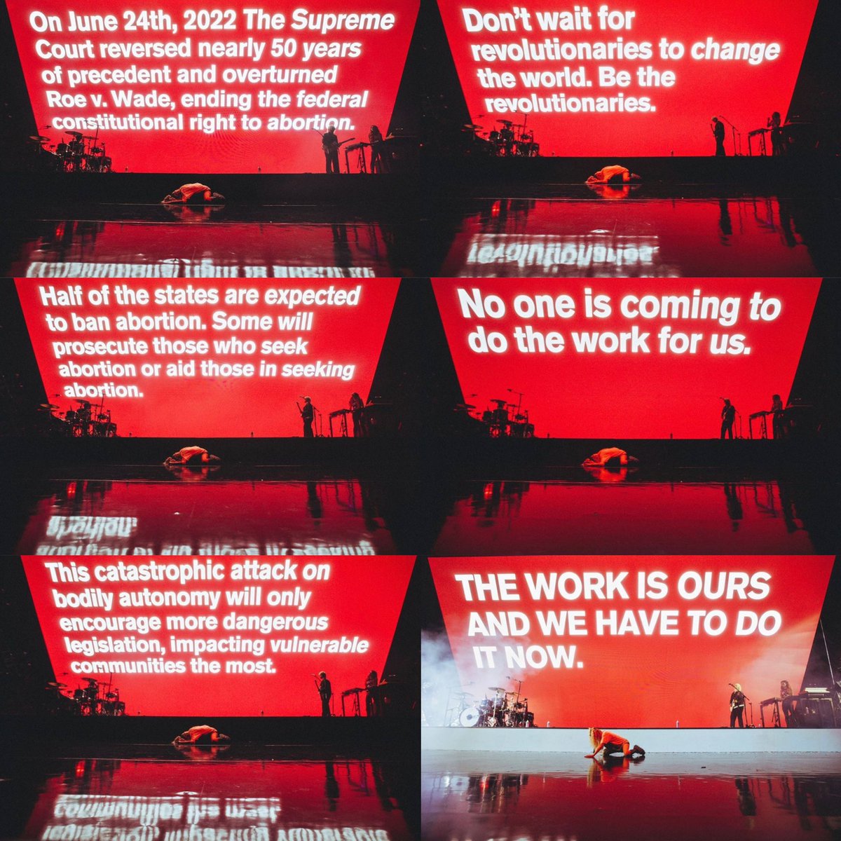 lighthousebells's tweet photo. halsey’s nightmare interlude at my show in tampa, may 19th vs the updated in mountain view, june 24th is just so depressing and awful..so much has changed.  we need to fight. 
(read ↑-↓) 
#LoveandPowerTour #MyBodyMyChoice  #AbortionRightsAreHumanRights https://t.co/gyZi7goGM8