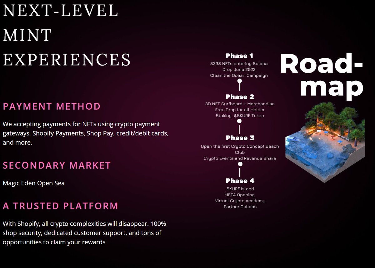 Skurf_original's tweet photo. Next‑level Mint experiences with #Solana and #shopify 

We make #NFT available for everyone

Are you ready for the Revolution?! https://t.co/Dz2Lqax3Ws