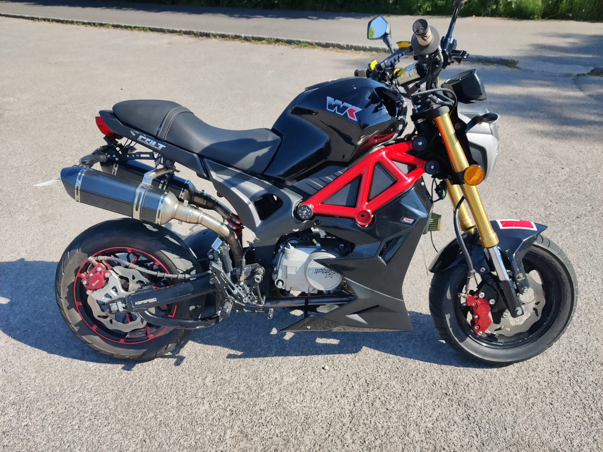 wkbikes's tweet photo. We're loving this modded Colt belonging to Jaxson Lovesey!

 #wkbikes #wkcolt #50cc #125cc #sx125 #ttr50 #scrambler #motorcycles #scooter #16yearsold #17yearsold https://t.co/rcimLwUREk