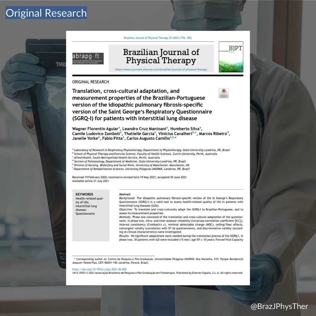 Brazilian Journal of Physical Therapy (BJPT) tweet media