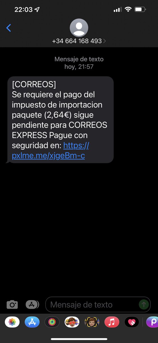 tmontagud's tweet photo. @CorreosAtiende he recibido este sms, es real o es falso? https://t.co/tnkz1OxLNS
