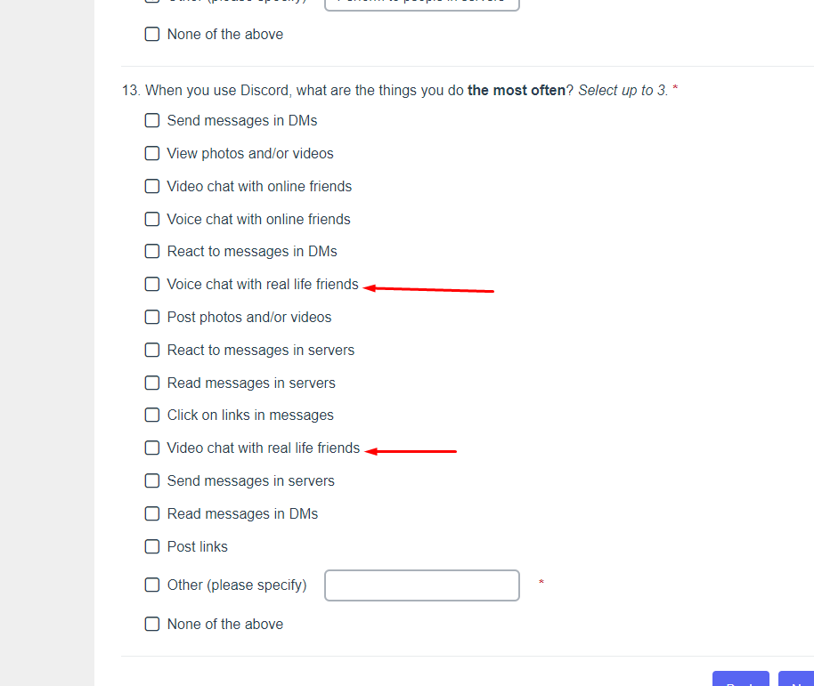 Poopsi8's tweet photo. @discord care to fix the survey you put up for users https://t.co/7wkradN3Sn
