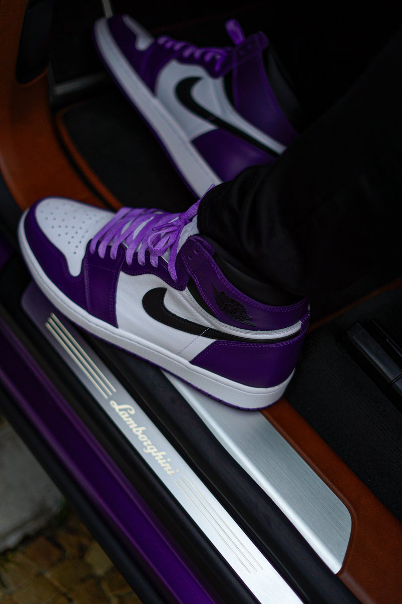 jordan 1 court purple low on feet