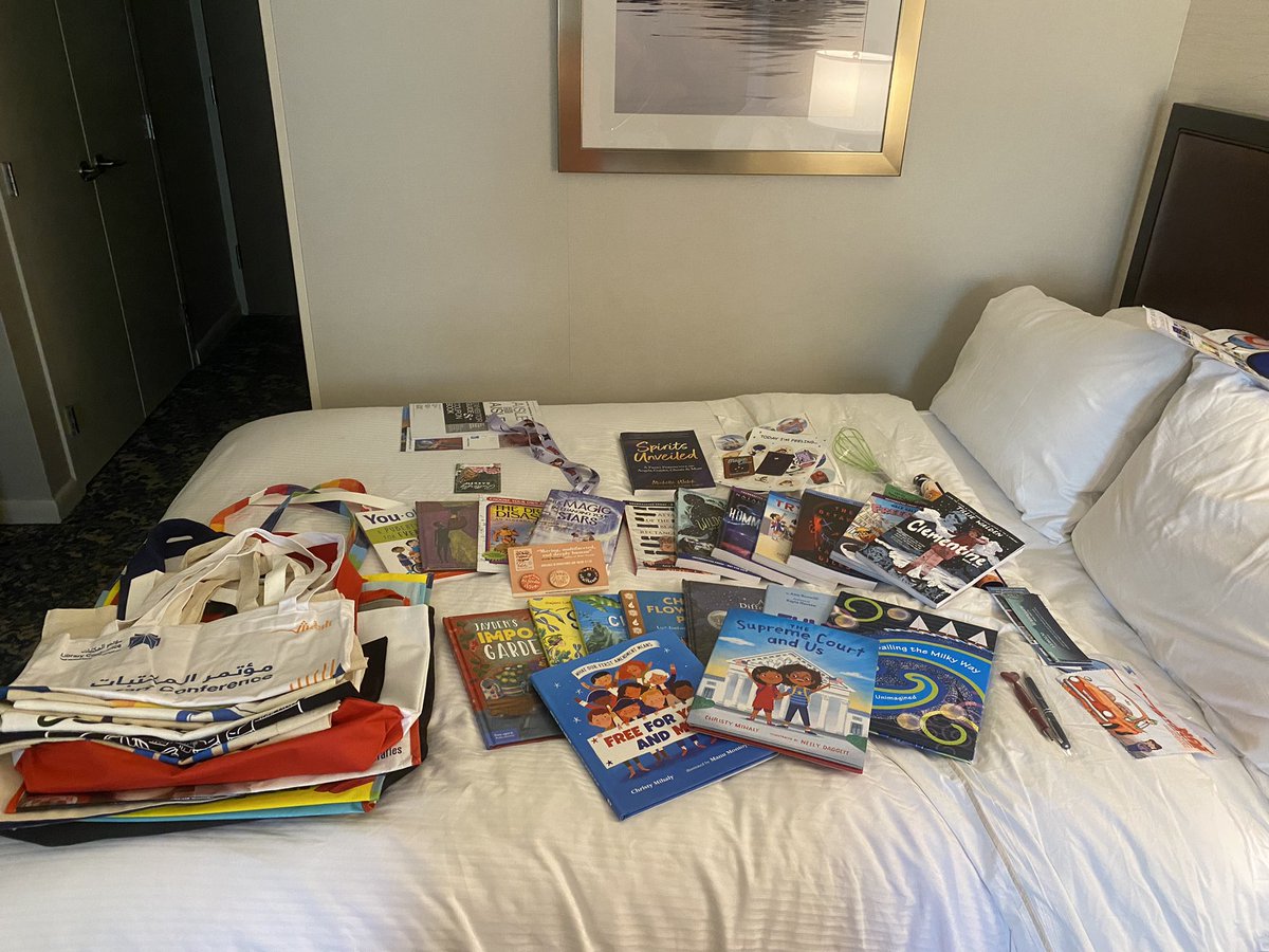 THHSLibrary's tweet image. Todays #alaac2022 bootie!! Bags, books, buttons and more. Question how do I get this home with just a carry on. #librarianproblem 🤣🤣🤣