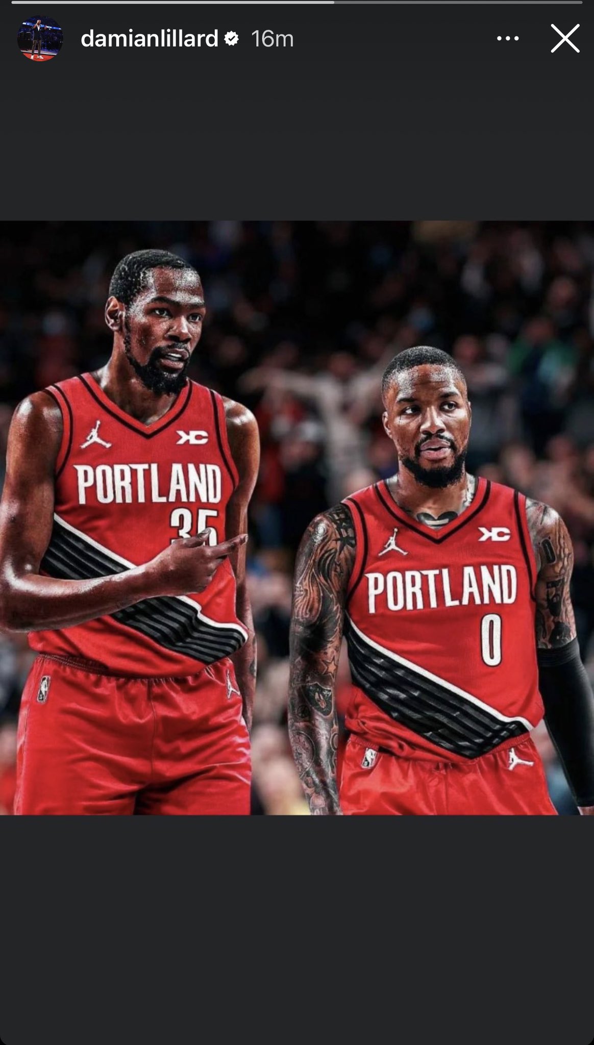 Kevin Durant trade rumors: Damian Lillard posts KD in Trail Blazers jersey  on Instagram - DraftKings Nation