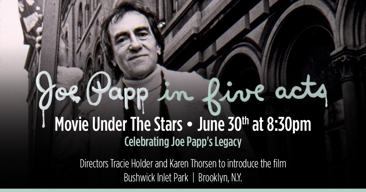 🎥 Under the ✨🌙✨ has been rescheduled! 
Join us for a screening event of #JoePappFilm <a href="/bushwickinlet/">Bushwick Inlet Park</a> to celebrate the birthday of #JoePapp. Details: bit.ly/3mW1KLu