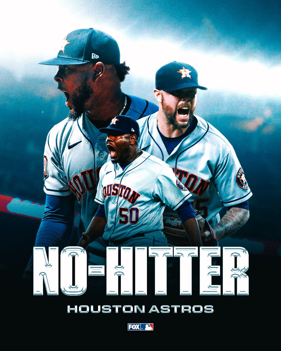 MLBONFOX's tweet image. HOUSTON, WE HAVE A NO-HITTER ⭐️

The @astros throw a combined no-no against the Yankees!