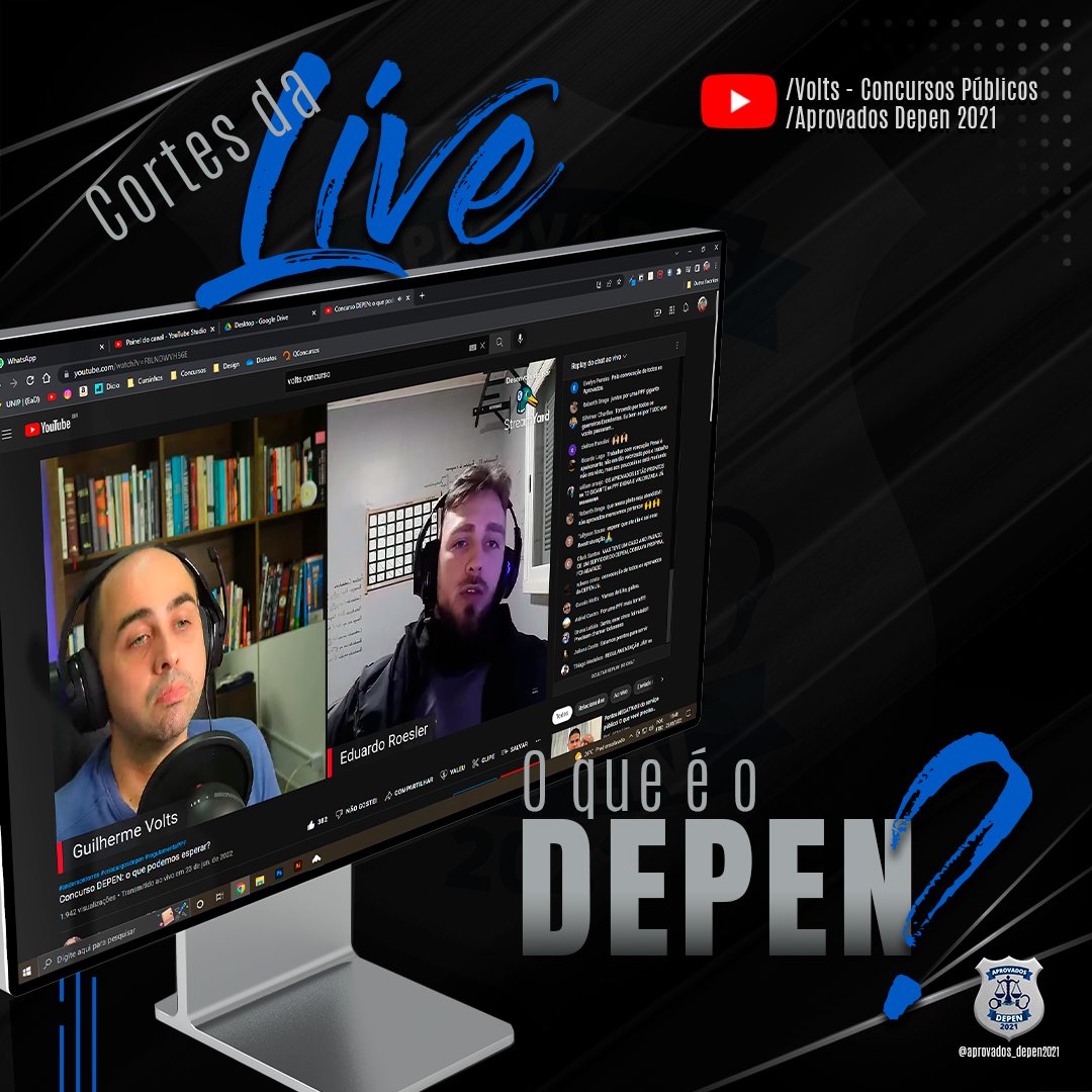 aprovados_depen's tweet photo. Corte da Live transmitida no Canal do YouTube do Volts, onde o Presidente da CAD 2021 explica um pouco o que é o DEPEN.
https://t.co/wYl7raqiYK
Já aproveita e se increva no nosso canal e também no do Volts.
⚫🔵⚫🔵
#regulamentappf #criaçãodecargosjá #estamosprontos #PPF https://t.co/OkmOdC8cEF