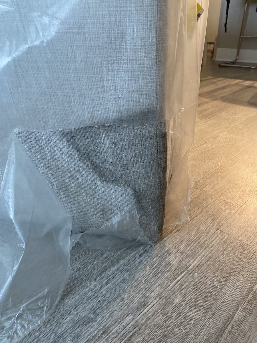 JSchwaeble's tweet photo. @RoomsToGo delivered my brand new couch like this 🥲 https://t.co/KMFfiosF1B