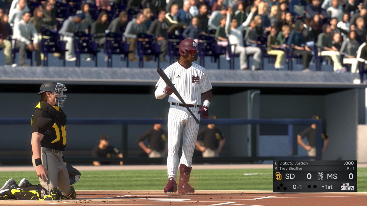 NcaaMlb's tweet photo. @Kota_1k is going to look Fresh in those Maroon Pins next year!! 🔥🔥 #HailState #MLBTheShow https://t.co/X8chJS2CDm