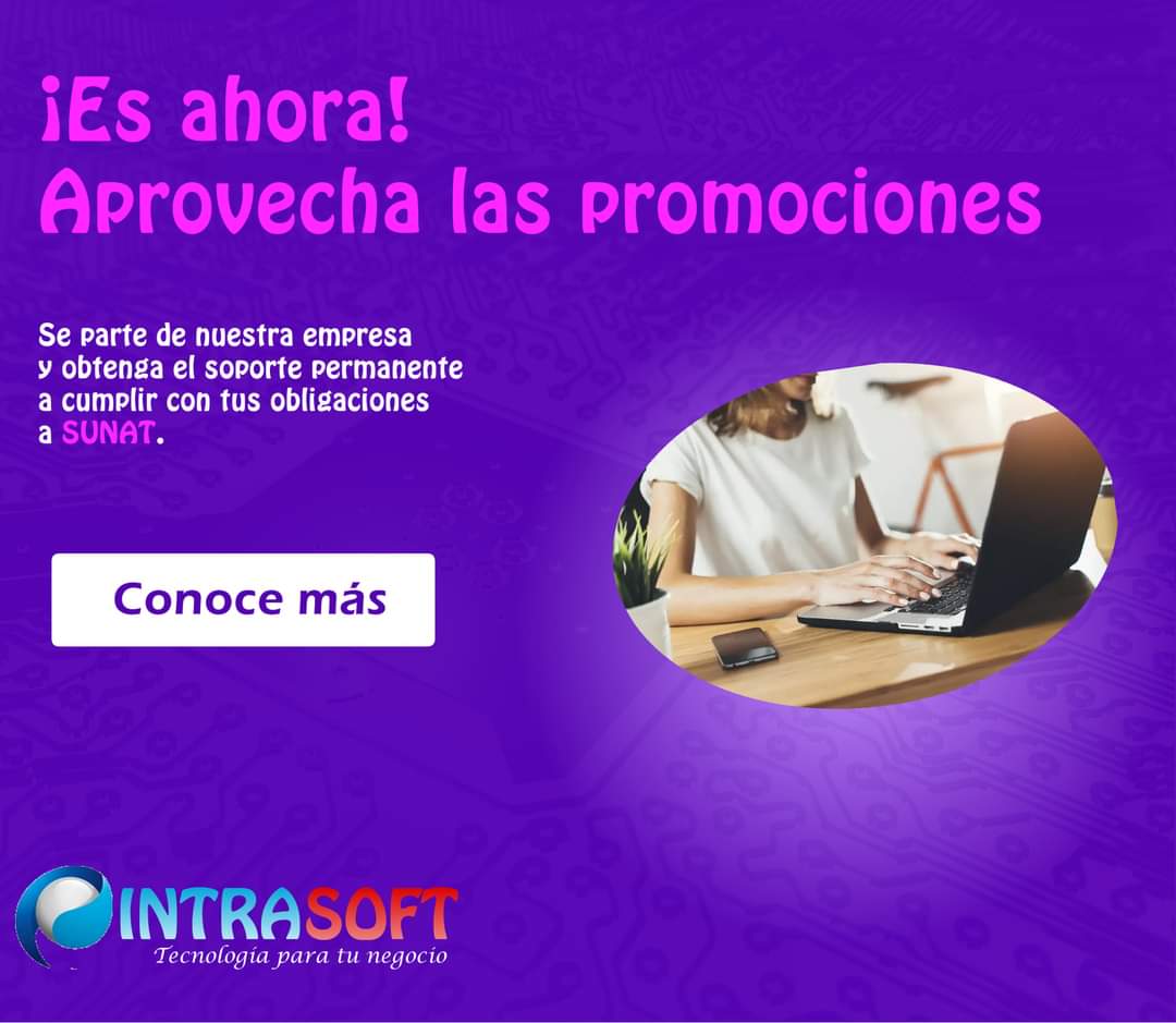 Intrasoftperu's tweet photo. ¡No dejes pasar esta oportunidad!
Cotiza nuestros servicios! 🥇📊🌐
#intrasoft
#tecnología
#facturaciónelectrónica
#sunat
#emprendedores
#páginaweb
#correoscorporativos
#SoftwareDeveloper https://t.co/jXZEcxse4H
