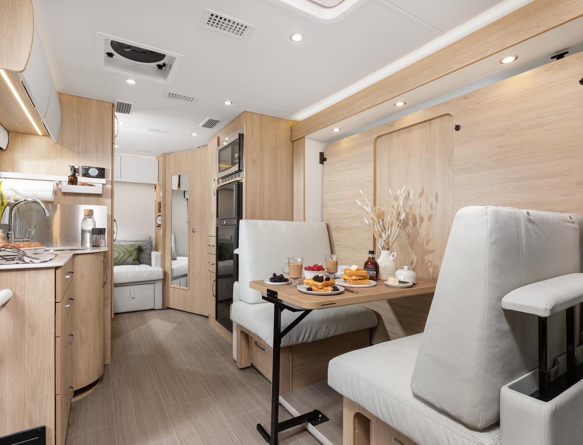 MBvansUSA's tweet photo. With five innovative floor plans, multiple bedding options, and plenty of storage space, the Unity model from @leisurevans is miles from ordinary. Experience endless possibilities and the freedom to explore in comfort #RVPartner https://t.co/7ssqOb4JpA