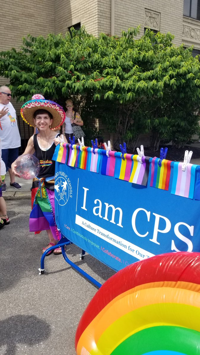 So incredibly proud to be here at #cincypride with colleagues &amp; students. Shout out to <a href="/principallearns/">Iranetta Rayborn Wright</a> for supporting equality &amp; inclusion for all! #IamCPS
