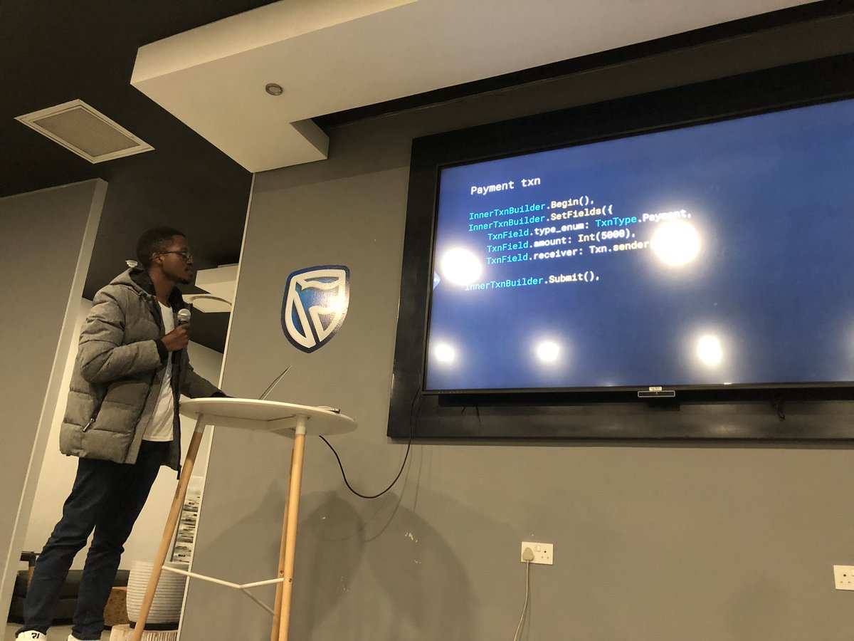 iam_malc's tweet photo. Next speaker giving a talk on #Blockchain learning about the benefits of #Algorand! Catch us at #StanbicAcceler8 #GDGGaborone #IOExtendedBW #IOExtended22 @googledevs @StanbicBankBW https://t.co/bbfltj9eFt