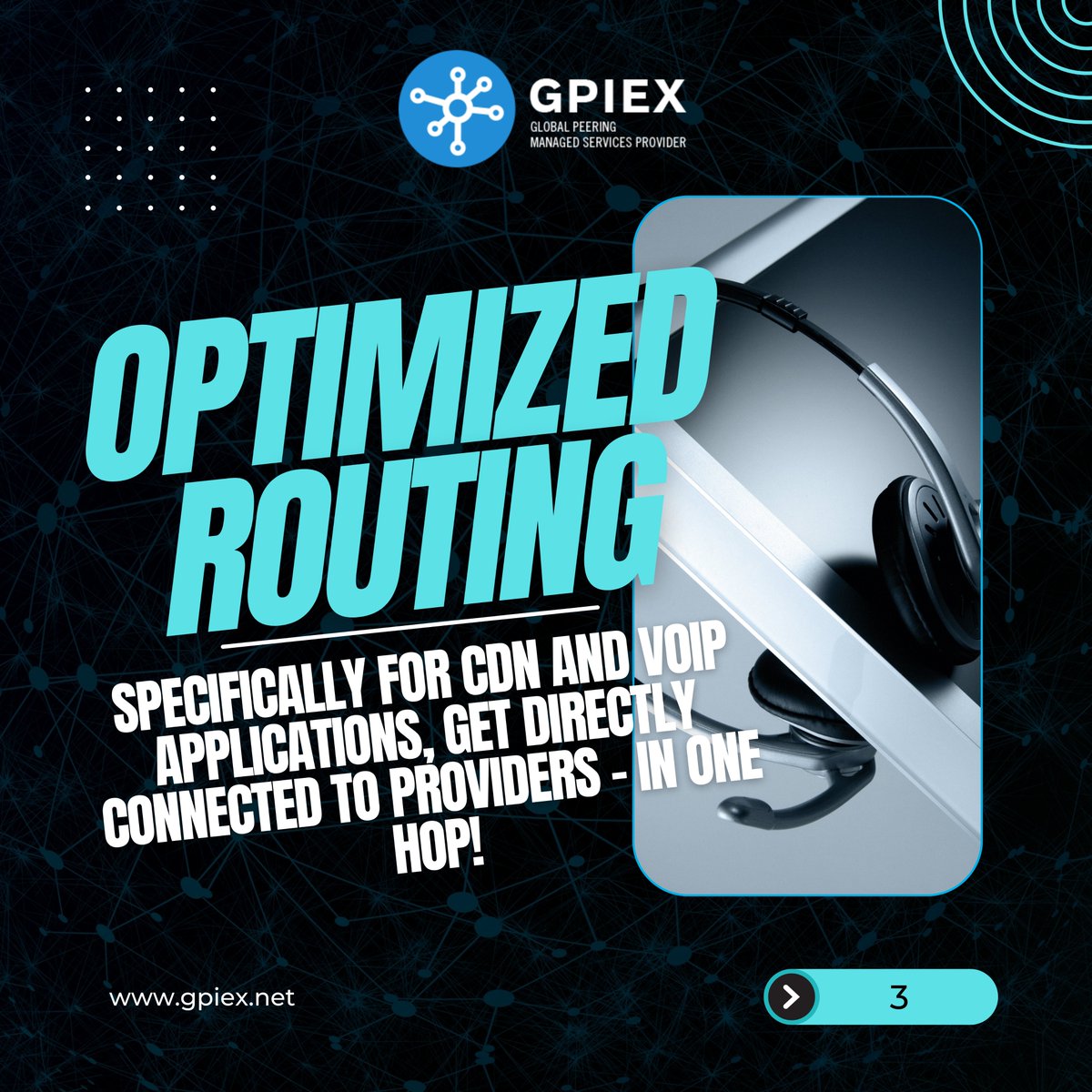gpiexnet's tweet image. We are an enterprise, with the mission of helping our clients reach distant places, fast and efficiently. Improve your connectivity. Ask about our general services!

gpiex.net 

#globalpeeringprovider #managedcloudpeering #cdnoptimizedrouting #voipoptimizedrouting